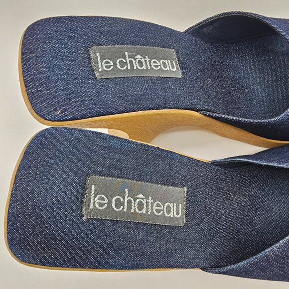 Le Chateau Women's Platform Chunky Heel Jean Slip On, Size 6 - Picture 6 of 14